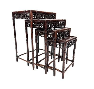 Lot 213 - A Chinese quartetto nest of hardwood...