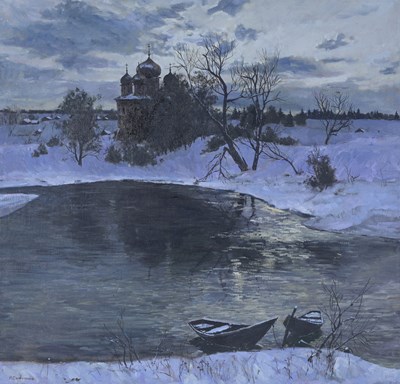 Lot 320 - Ruben Safronov (Russian, 1969), Winter Evening...