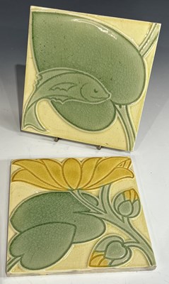Lot 57 - C F A Voysey for Pilkington, a two tile Fish...