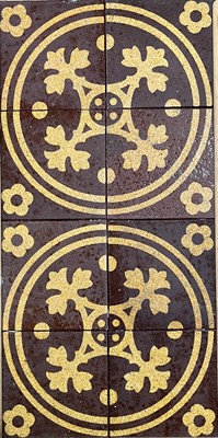 Lot 131 - A panel of eight Gothic Revival encaustic...
