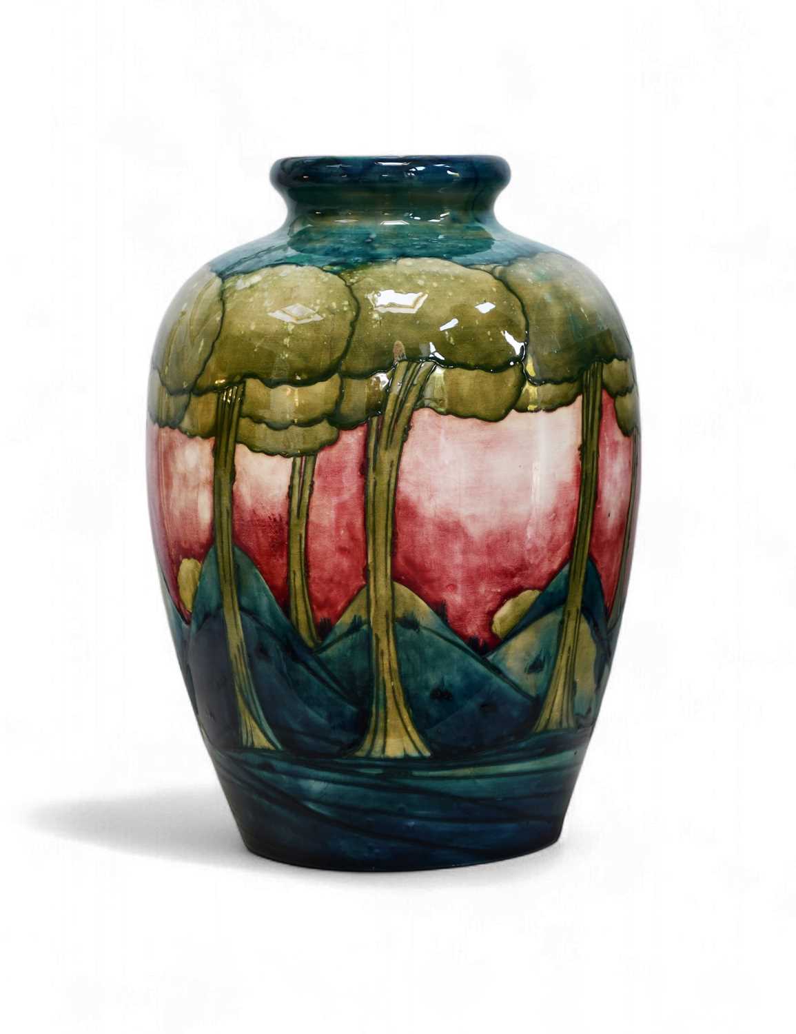 Lot 17 - 'Flambe Landscape' a rare, large Moorcroft...