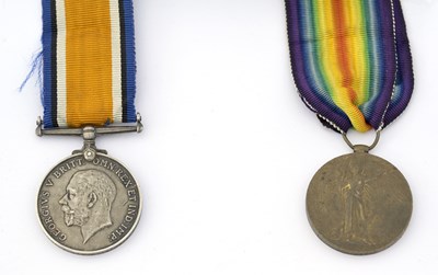Lot 704B - A Great War medal pair for 27649 Pte A...