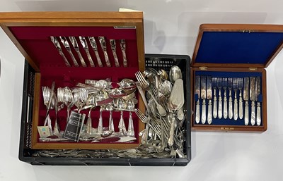 Lot 13 - Two silver plated cutlery canteens, 'Community'...