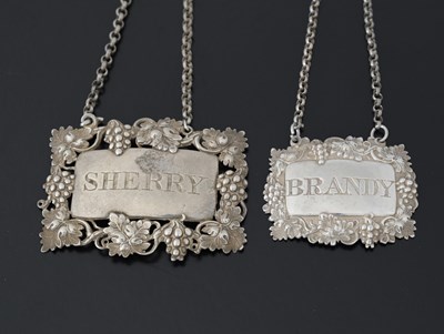 Lot 266 - Two nineteenth-century silver wine labels or...