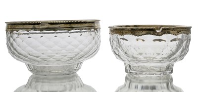 Lot 399 - Two George III white metal mounted facet cut...