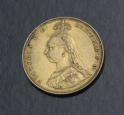 Lot 105 - Victoria, Sovereign, 1887, diameter 2.2cm, 8g