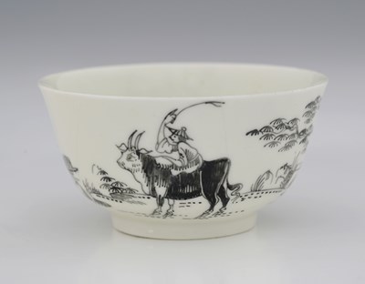 Lot 721 - Worcester, a porcelain tea bowl, workmans mark,...