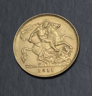 Lot 109 - George V, Half Sovereign, 1911, 1.9cm, 4g