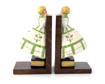 Lot 467 - Argilor, a pair of Art Deco figural bookends,...