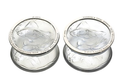 Lot 434 - A pair of Jobling silver mounted glass pin...