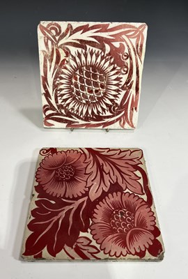 Lot 27 - William de Morgan, two Chelsea red lustre...