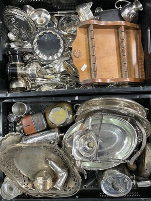 Lot 26 - Two trays of plated wares, to include dinner...