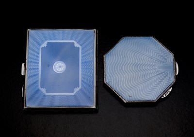 Lot 76 - Two George VI Art Deco silver and enamel...