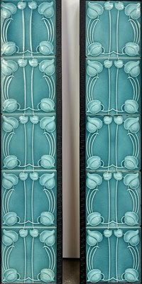 Lot 67 - A set of Art Nouveau design tiles, H and R...