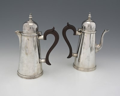 Lot 283 - A pair of Elizabeth II silver cafe au lait...