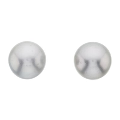 Lot 74 - A pair of 18ct gold grey cultured pearl single-stone stud earrings