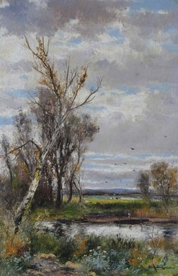 Lot 329 - Abraham Hulk (Dutch, 1851-1922), a river...