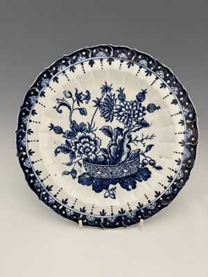 Lot 727 - Derby, a rare blue and white printed plate,...