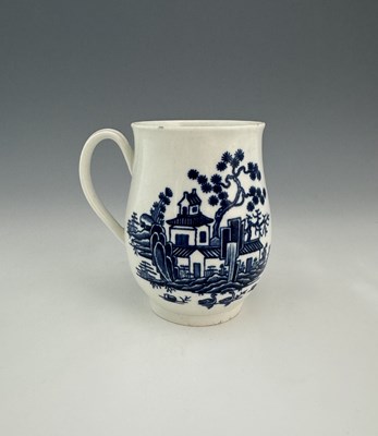 Lot 724 - Worcester, a blue and white printed mug,...