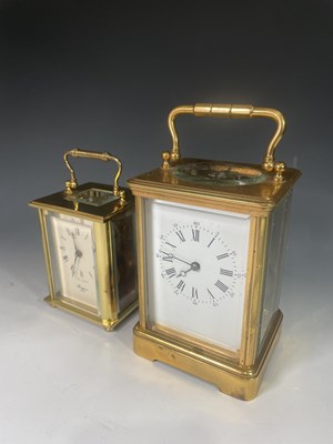 Lot 178 - Two brass framed carriage clocks, one Rapport...