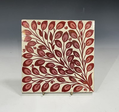 Lot 5 - William de Morgan, a red lustre Oblique Leaf...