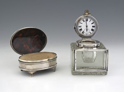 Lot 97 - An Edwardian silver-mounted combination glass...