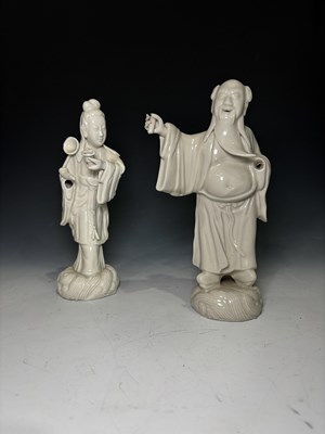 Lot 135 - Two porcelain blanc de chine male and female...