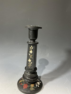 Lot 174 - An Ashford black marble pietra dura...