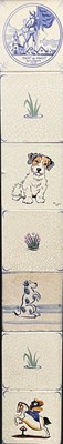 Lot 213 - Carters tiles including designs by Cecil Aldin,...