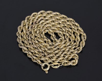 Lot 35 - A 9ct gold rope-twist chain necklace