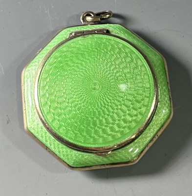 Lot 194 - An enamel compact, of octagonal form, with a...
