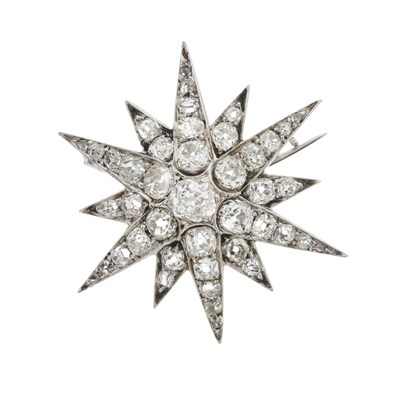 Lot 15 - A late 19th century diamond star brooch