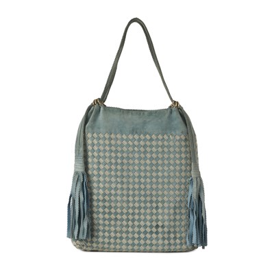 Lot 295 - Bottega Veneta, a vintage Intrecciato suede handbag.