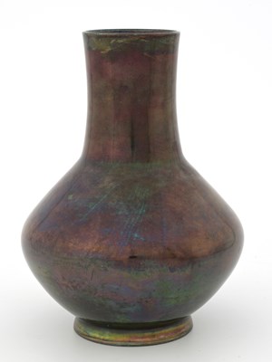 Lot 579 - Ruskin Pottery, a bronzed Lustre vase, 1908,...