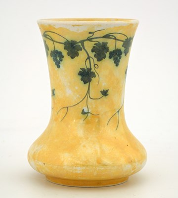Lot 568 - Ruskin Pottery, a vine painted yellow lustre...