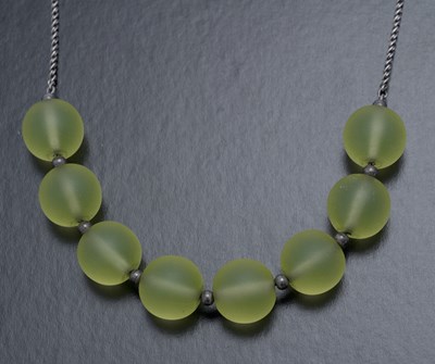 Lot 88 - WMF, a Jugendstil Myra glass bead and white...