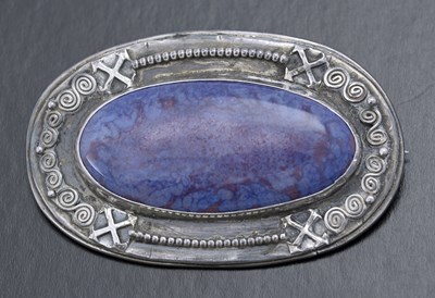 Lot 73 - An Arts and Crafts white metal and Ruskin...