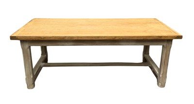 Lot 352 - A contemporary oak farmhouse table in the...