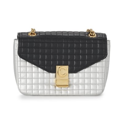 Lot 306 - Celine, a medium two-tone C Flap handbag.