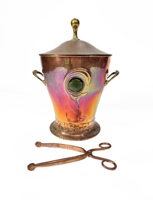 Lot 139 - An Arts and Crafts copper and Ruskin cabochon...