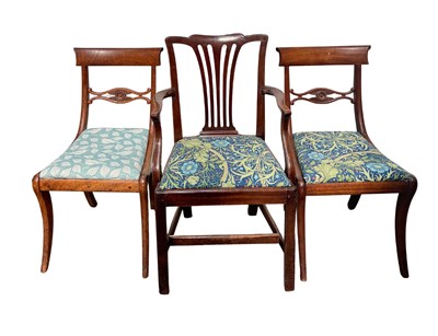 Lot 375 - A George III Sheraton-type mahogany carver...
