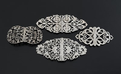 Lot 339 - A group of hallmarked silver buckles,...