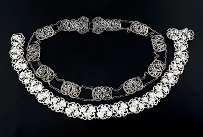 Lot 352 - Two cast silver belts, to include a Victorian...