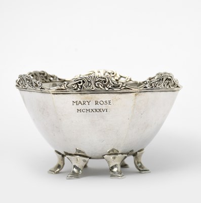 Lot 514 - An Omar Ramsden silver bowl on six feet,...