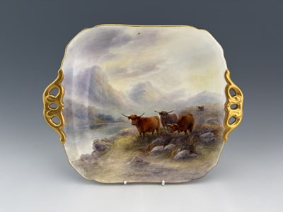Lot 675 - John Stinton for Royal Worcester, a twin...