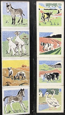 Lot 215 - Dunsmore, eight Farmyard stencilled tiles,...