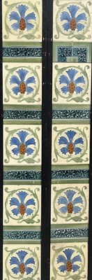 Lot 193 - Pilkington, two panels of five Cornflower...