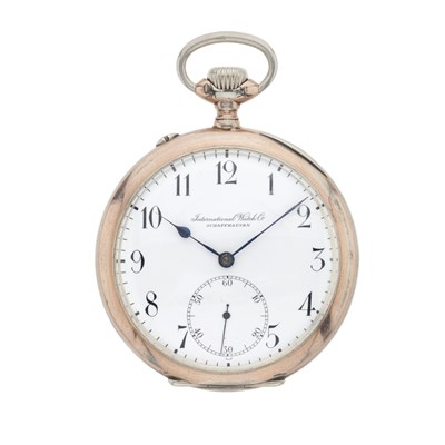 Lot 269 - IWC, a white metal open face pocket watch