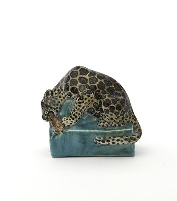 Lot 156 - Stella R Crofts (1898-1964) Jaguar Eating Meat,...