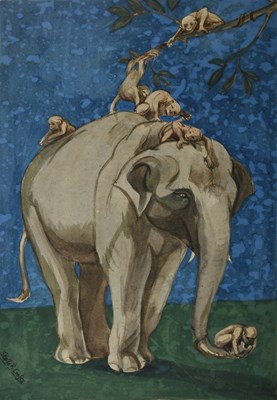 Lot 155 - Stella R Crofts (1898-1964) Elephants and...